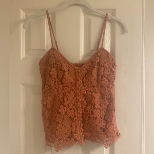Abercrombie and Fitch Beautiful Blush Lace Top